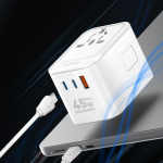 adaptor priza international gan ldnio z8, 1xusb, 2xusb-c, incarcare rapida, 45w