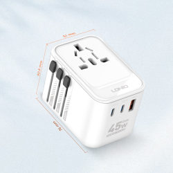 adaptor priza international gan ldnio z8, 1xusb, 2xusb-c, incarcare rapida, 45w