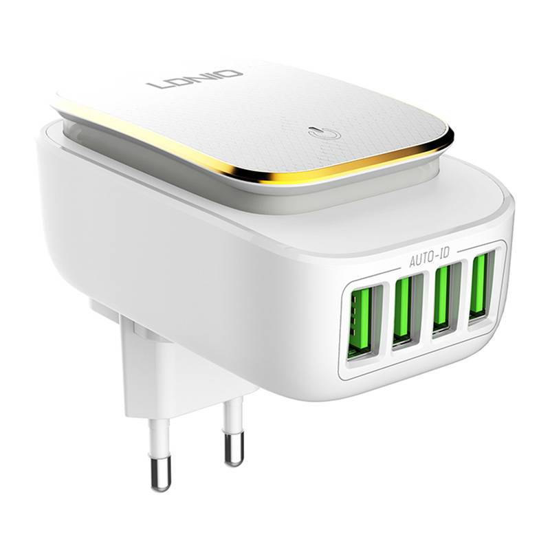 incarcator retea cu functie de lumina de noapte ldnio a4405, 3x usb, 22w