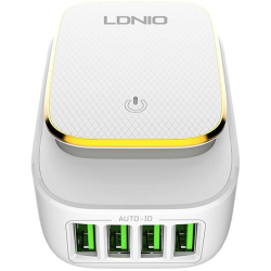 incarcator retea cu functie de lumina de noapte ldnio a4405, 3x usb, 22w