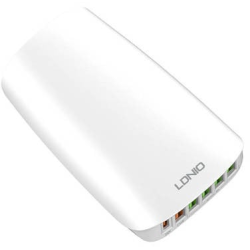 incarcator retea ldnio a6573c, 5x usb, 65 w, 1,5 m (alb)