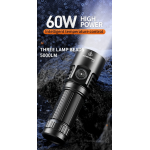 lanterna led superfire l22, 5000lm, 300m, 60w, ip44