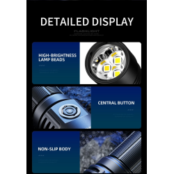 lanterna led superfire l22, 5000lm, 300m, 60w, ip44