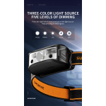 lanterna led pentru cap superfire hl05-k, 120lm, 100m, 500mah, lumina rosie, control miscare