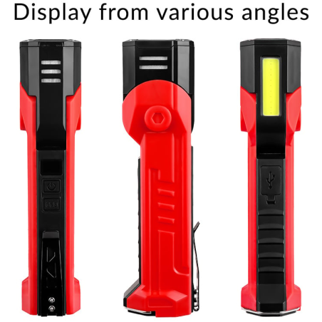 lanterna multifunctionala led superfire gm06, usb-c, 1500mah, 355lm, 216m, power bank, lumina rosie, prindere magnetica, ip44 -