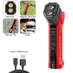 lanterna multifunctionala led superfire gm06, usb-c, 1500mah, 355lm, 216m, power bank, lumina rosie, prindere magnetica, ip44 - 