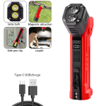lanterna multifunctionala led superfire gm06, usb-c, 1500mah, 355lm, 216m, power bank, lumina rosie, prindere magnetica, ip44 - 