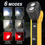 lanterna multifunctionala led superfire gm06, usb-c, 1500mah, 355lm, 216m, power bank, lumina rosie, prindere magnetica, ip44 - 