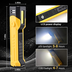 lanterna multifunctionala led superfire gm06, usb-c, 1500mah, 355lm, 216m, power bank, lumina rosie, prindere magnetica, ip44 - 