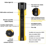 lanterna multifunctionala led superfire gm06, usb-c, 1500mah, 355lm, 216m, power bank, lumina rosie, prindere magnetica, ip44 - 