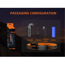 lanterna multifunctionala led supfire g19-s, usb-c, 360lm, 160m, prindere magnetica