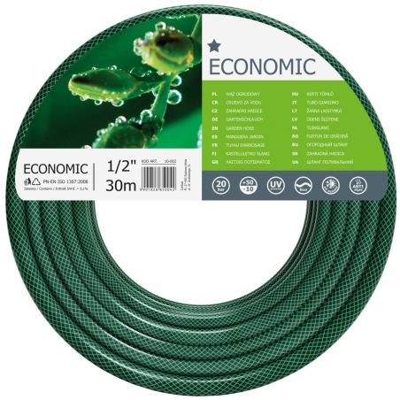 furtun pentru gradina cellfast economic, 3 straturi cu armatura, 1 2   30m, protectie uv - resigilat
