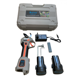 foarfeca electrica pentru gradina rovo fv2 pro, motor brushless, 2 acumulatori 2000mah, diametru 30mm, valiza de transport