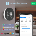 senzor temperatura, umiditate cu detector co2 smart nous e10, zigbee 3.0, ecran led, compatibil alexa google assistant senzor temperatura, umiditate cu detector co2 smart nous e10, zigbee 3.0, ecran led, compatibil alexa google assistant