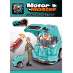 set reparatie motor auto mecanic rovo 977a, sunete, lumini, telecomanda, claxon, schimbator viteze, 61 piese, 47cm