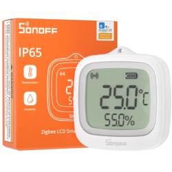 senzor temperatura si umiditate sonoff snzb-02wd, zigbee 3.0, ip65, cu display lcd