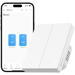 intrerupator inteligent sonoff zbm5-2c-80w ,zigbee, 2 canale, 10a