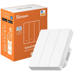 intrerupator inteligent sonoff zbm5-3c-80w, zigbee, 3 canale, 10a