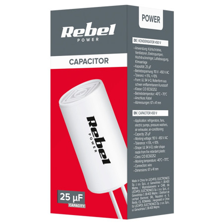 CONDENSATOR MOTOR 25UF 450V FIR CM25450VFIR