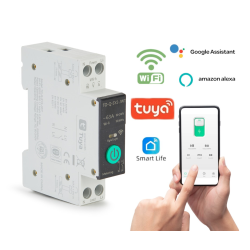 Siguranta Smart WIFI , TUYA, Control La Distanta, Protectie Suprantesiune, Supracurent, Subtensiune, Temperatura, Control Vocal