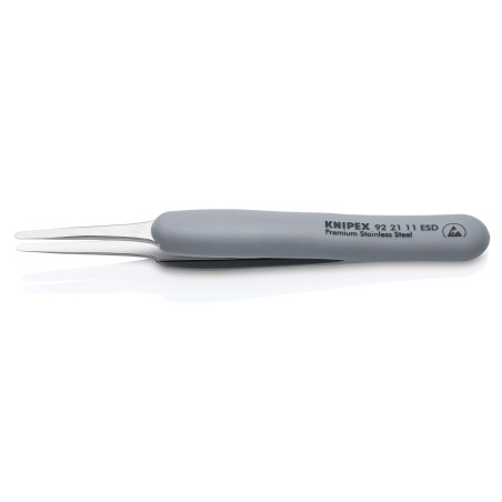 Pensetă de precizie cu mâner cauciucat ESD