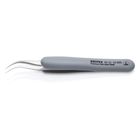 Pensetă de precizie cu mâner cauciucat ESD