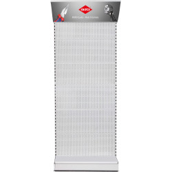 Perete din panouri perforate, cu lampă