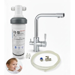 Filtru de Apa PureAqua, Certificat NSF 42 53 401, Filtrare 0.1Micron, Debit Marit, 3 Etape inclusiv Carbune Activ Ioni Argint