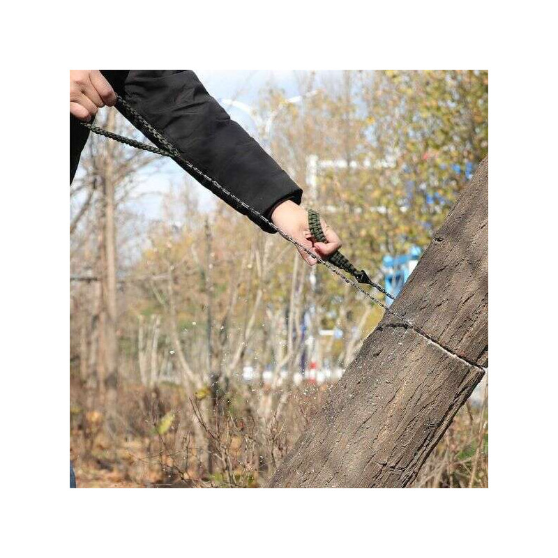 Ferăstrău portabil cu lanț de buzunar Hoggs – 11 lame, paracord, ultra ușor Dimensiune: 60 cm Greutate: 150 g hoggs