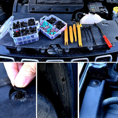 Cleme auto universale set 680 piese Tacker Pro - 23 dimensiuni, kit accesorii