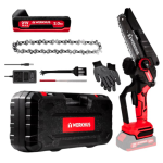 Drujbă cu acumulator mini fără fir Werkhus, ferăstrău cu lanț portabil 1,4 kg pentru crengi și lemn