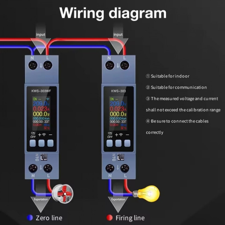 
                
    voltmetru inteligent sinotimer, wifi, tuya, tensiune/curent/putere/kwh/pf/hz/multifunctional, 0,96 inch dd