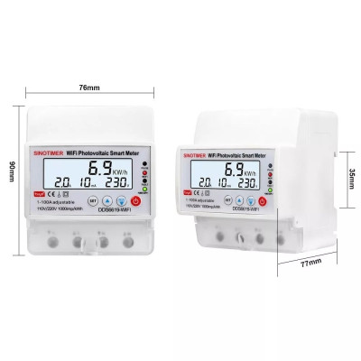
                
    contor de energie sinotimer, wifi bidirectional, 100a, pentru panouri fotovoltaice, intrerupator monofazat