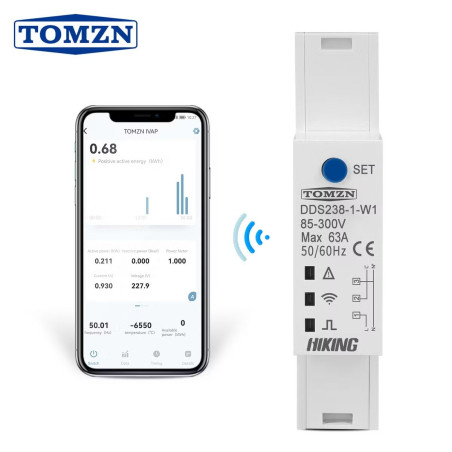 Contor Bidirectional Energie, WIFI TUYA , Volt Romania , Protectie Supra si Subtensiune