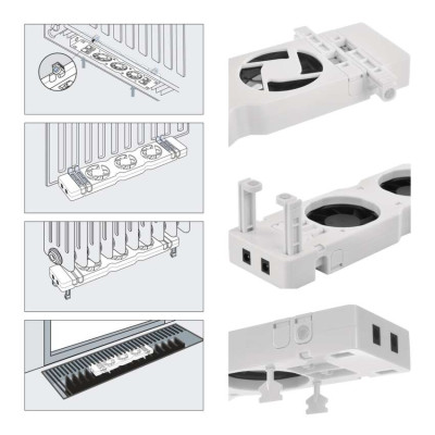 ventilator pod radiator duo, bily
