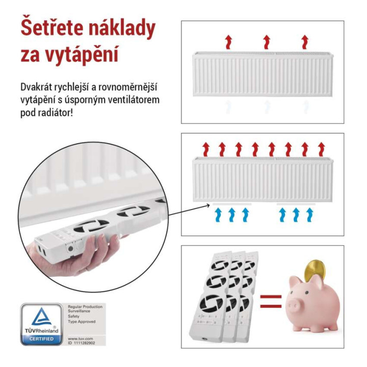 ventilator pod radiator trio, bily