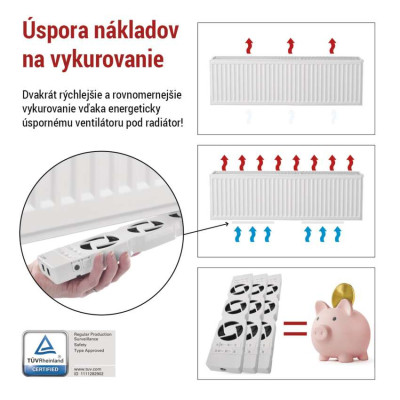 ventilator pod radiator trio, bily
