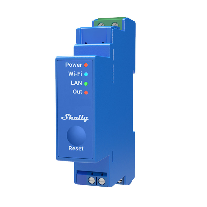 releu inteligent shelly pro 1 - 1canal, wifi, lan, sina din control aplicatie, compatibil amazon alexa, google assistant si home