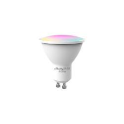 bec led rgb inteligent shelly duo rgbw, wi-fi, gu10, 5w, 400 lm, lumina colorata, control aplicatie, compatibil amazon alexa si 