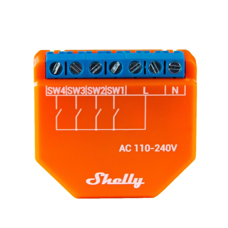 modul wi-fi pentru activarea scenelor shelly plus i4, 4 canale, compatibil cu amazon alexa si google assistant modul wi-fi pentru activarea scenelor shelly plus i4, 4 canale, compatibil cu amazon alexa si google assistant