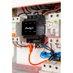 releu inteligent shelly pro 3 - 3canale, wifi, lan, sina din, control aplicatie, compatibil amazon alexa, google assistant si ho