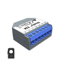 shelly em contor de energie monofazat cu 2 canale + clamp (1x transformator 50a)