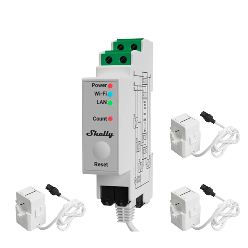 shelly pro 3em profesional releu wifi 3 canale si control contactor
