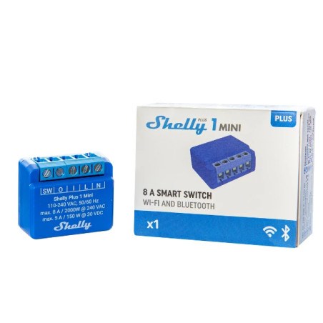 releu inteligent shelly plus 1 mini, 1 canal, 8a