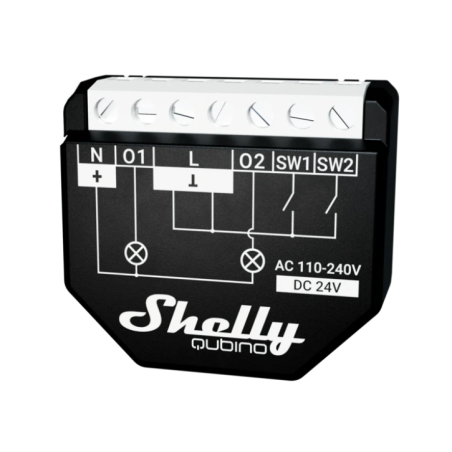 releu inteligent shelly qubino wave 2pm cu contor de putere, z-wave