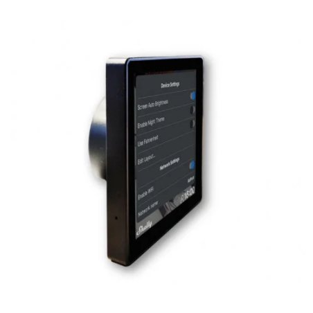 intrerupator smart cu touchscreen shelly wall display, wi-fi, negru bluethooth