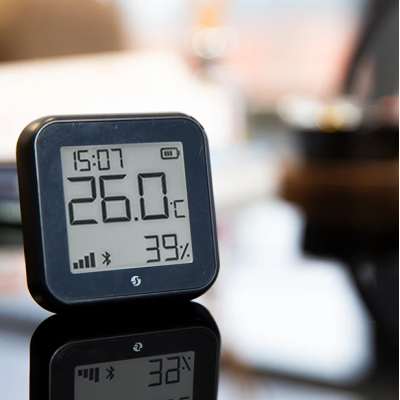 termostat shelly ht gen3 matte black, ecran e-ink, wifi, control aplicatie
