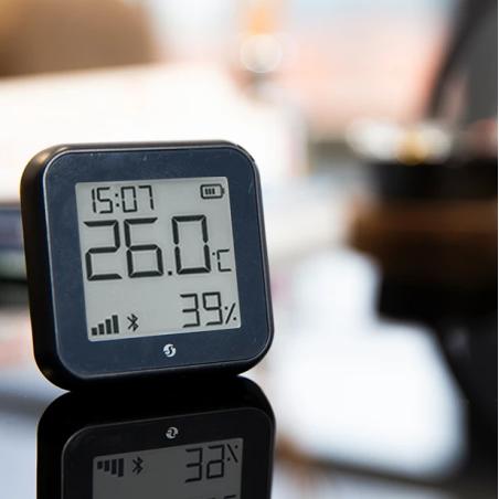 termostat shelly ht gen3 matte black, ecran e-ink, wifi, control aplicatie