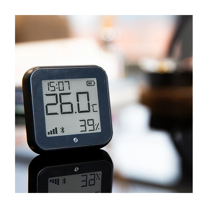termostat shelly ht gen3 matte black, ecran e-ink, wifi, control aplicatie