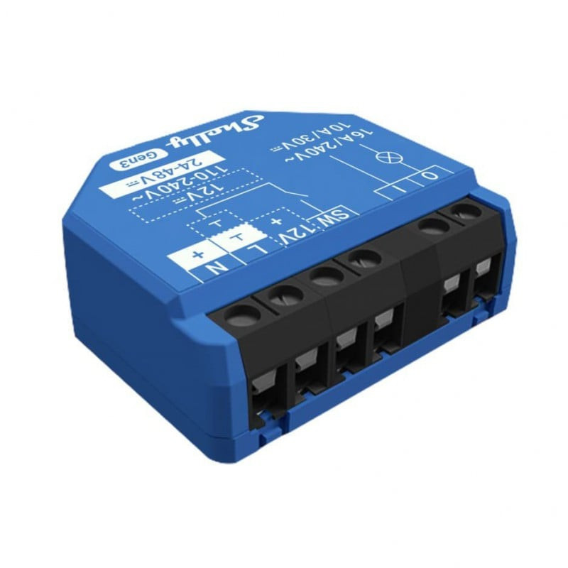 releu inteligent shelly 1 gen3, 1 canal, 16a, wifi, contact uscat
